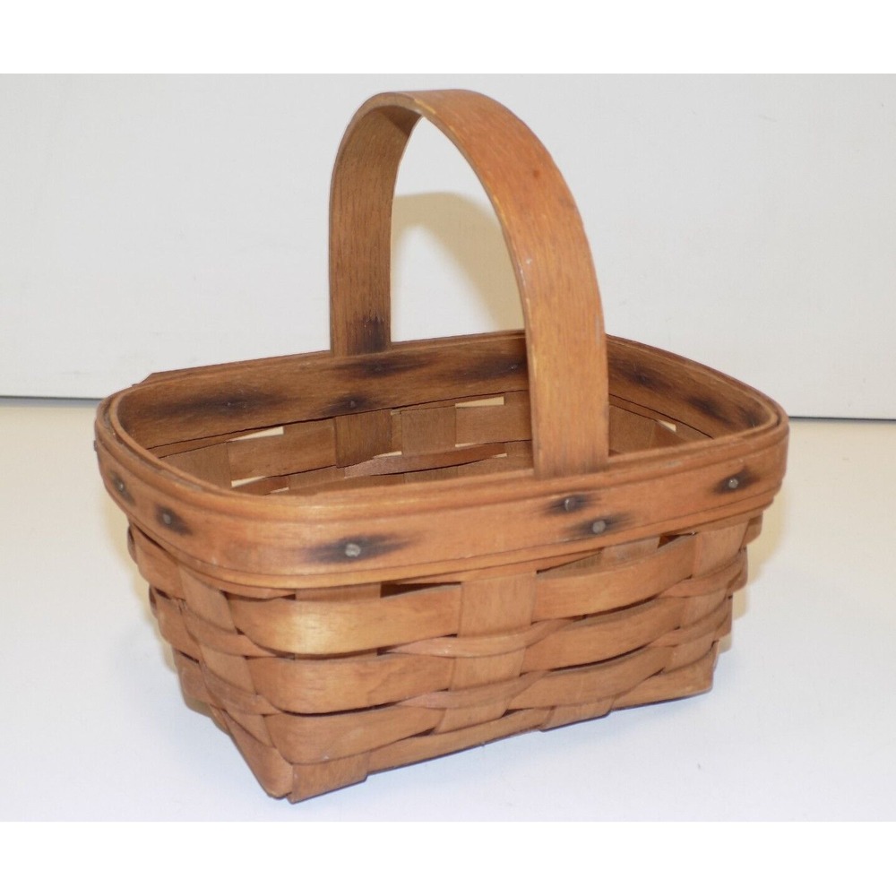 VINTAGE Mini Chore Basket 1989 Longaberger DARK STAIN